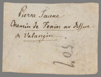 L 00106
<br/>
Label met opschrift
<br/>
<em>Saussure, Horace-Bénédict de (1740-1799)</em>